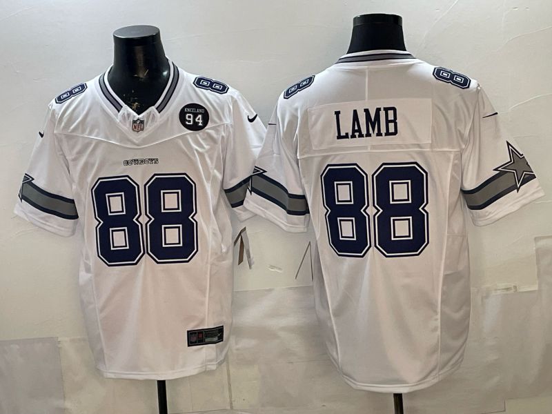2026 Men Dallas Cowboys #88 Lamb White 6th generations Throwback Nike Limited NFL Jersey style 003